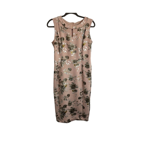 Enfocus Studio Dresses & Skirts - Enfocus Studio Pink Silver Floral Sleeveless Back Zip Midi Dress Womens Size 10
